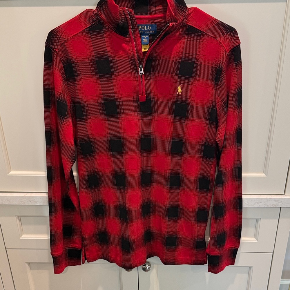 Polo by Ralph Lauren Red and Black Checkered Pullover